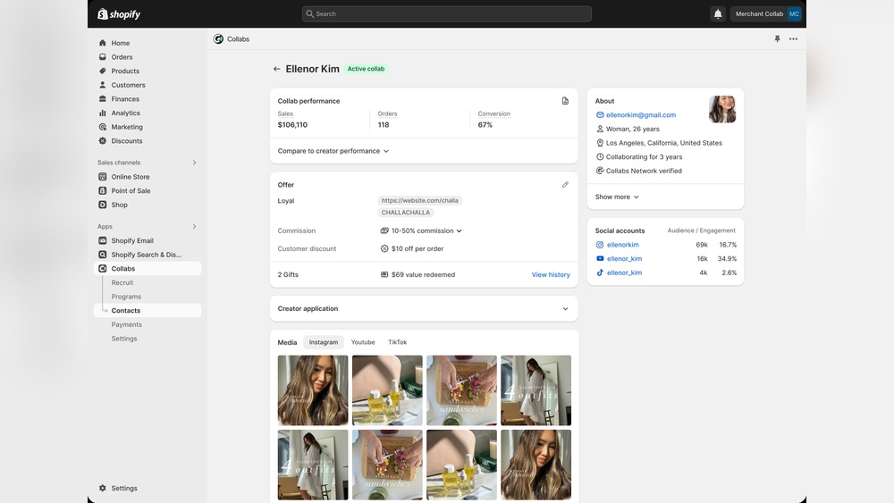 Shopify Bio Page